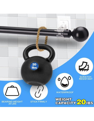 Soporte de Varilla de Cortina Autoadhesivo MYD - 4 Piezas