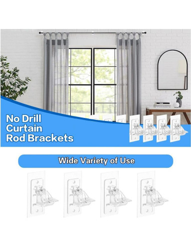 Soporte de Varilla de Cortina Autoadhesivo MYD - 4 Piezas