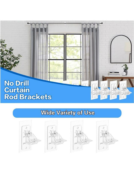 Soporte de Varilla de Cortina Autoadhesivo MYD - 4 Piezas