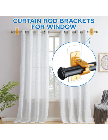 Soportes autoadhesivos para varillas de cortina MUAKIOY - Paquete de 10