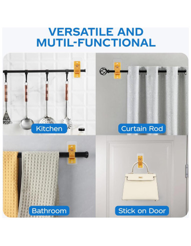 Soportes autoadhesivos para varillas de cortina MUAKIOY - Paquete de 10