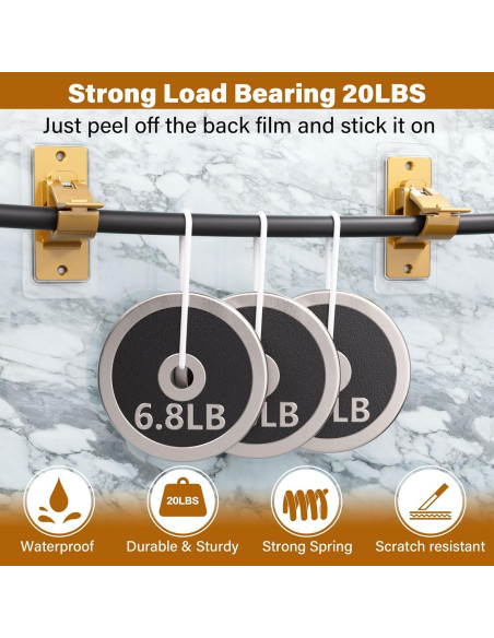 Soportes autoadhesivos para varillas de cortina MUAKIOY - Paquete de 10