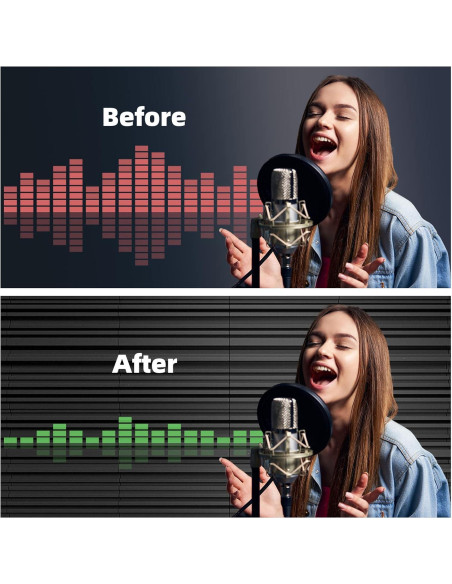 48 Paneles de Espuma Aislante Autoadhesivos 30.48x30.48cm Negro