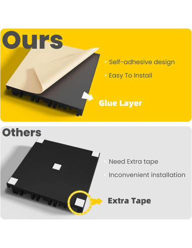 48 Paneles de Espuma Aislante Autoadhesivos 30.48x30.48cm Negro