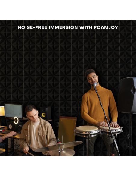 Paquete de 12 Paneles Acústicos Piramidales 30.48x30.48cm Paquete de 12 Paneles Acústicos Piramidales 30.48x30.48cm