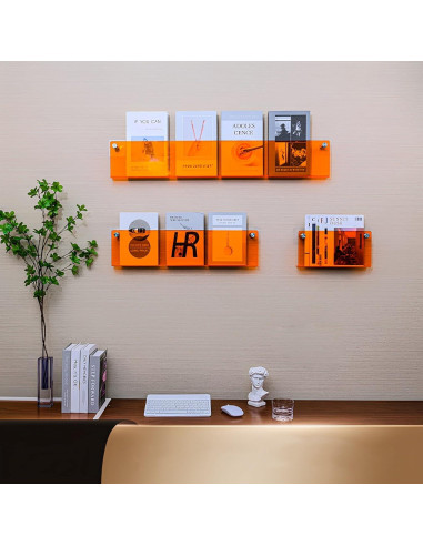 Soporte de Revistas Acrílico ROYALITA 24" Naranja - Paquete de 2