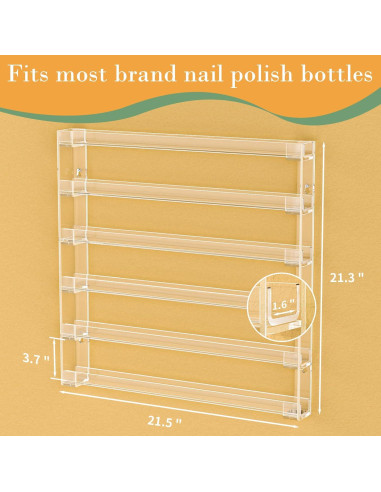 Estante de Esmalte de Uñas FEMELI 56.5x14.2cm 6 Niveles