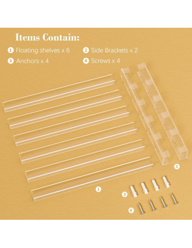 Estante de Esmalte de Uñas FEMELI 56.5x14.2cm 6 Niveles