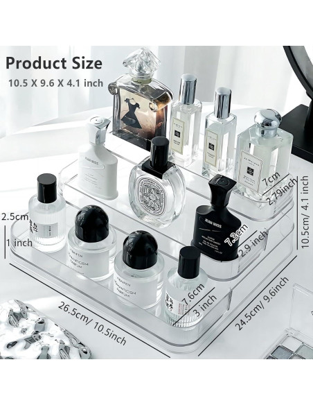Organizador de Perfume Acrílico Rusnugic - 2 Estantes 3 Niveles