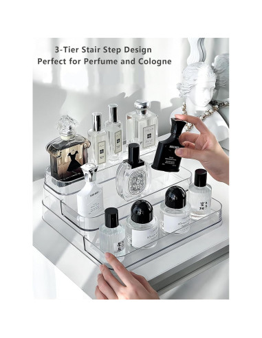 Organizador de Perfume Acrílico Rusnugic - 2 Estantes 3 Niveles
