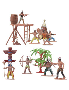 Figuras de Indios Americanos Nativos FUNSHOWCASE - Paquete de 15 Miniaturas 2