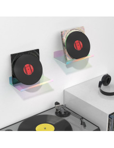 Estante Flotante Acrílico Iridiscente NiHome 20.1x11.4cm 2 Pzs 2