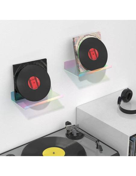 Estante Flotante Acrílico Iridiscente NiHome 20.1x11.4cm 2 Pzs