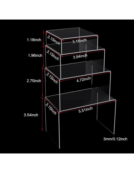 Soportes de Exhibición Acrílicos Chuangdi - 20 Piezas Transparentes