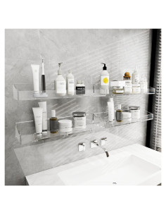 Estantes de Baño de Acrílico 4 PCS DigDozer Montados en Pared