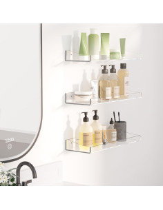 Estantes Flotantes de Acrílico Poerlve - 3 Paquete Transparente 2