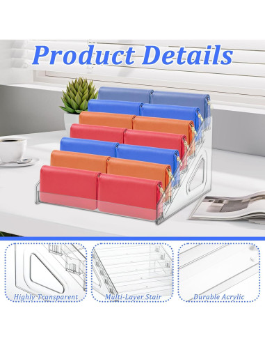 Soporte de Exhibición Acrílico Transparente 7 Niveles 30.99x29.46cm