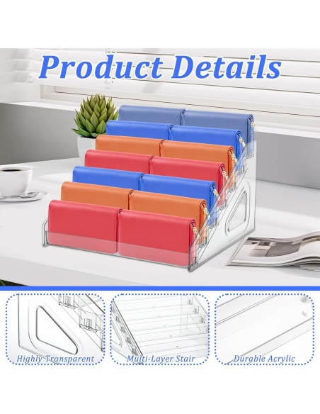 Soporte de Exhibición Acrílico Transparente 7 Niveles 30.99x29.46cm