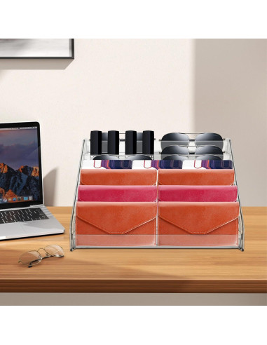 Soporte de Exhibición Acrílico Transparente 7 Niveles 30.99x29.46cm