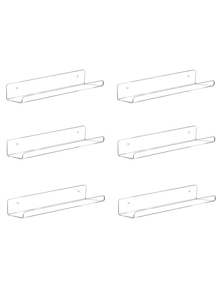 Estante de Vinilo Montado en Pared Gatherchuan, Acrílico, 6 Unidades