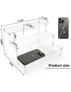 Soporte de Exhibición Acrílico AZEAM 3 Niveles para Cupcakes y Perfumes 2