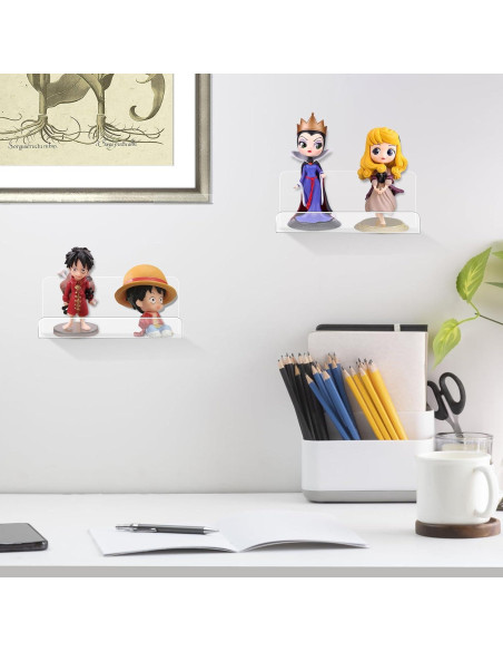 Estante de Vinilo Montado en Pared Gatherchuan, Acrílico, 6 Unidades