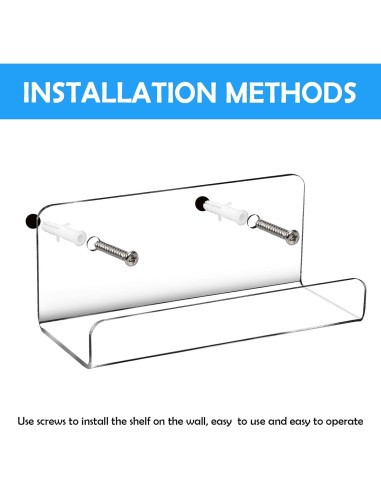 Estante de Vinilo Montado en Pared Gatherchuan, Acrílico, 6 Unidades