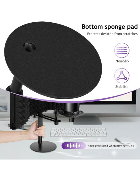 Escudo de Aislamiento de Micrófono Rigych 3 Paneles con Soporte