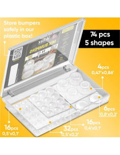 Bumpers de Silicona Transparentes Vellax - 74 Piezas Reductores de Ruido 2