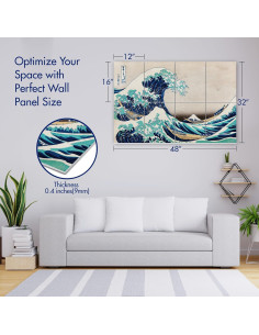 Panel Acústico de Arte Pinwelife 121.9x81.3cm Ukiyo-e 2