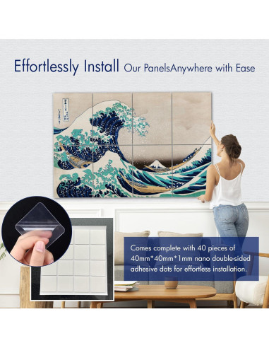 Panel Acústico de Arte Pinwelife 121.9x81.3cm Ukiyo-e