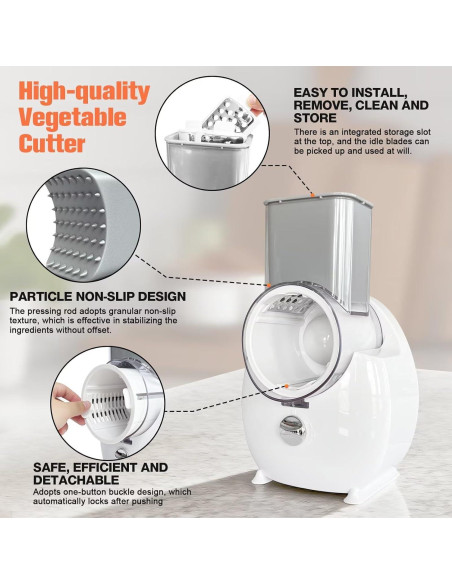 Rallador de Queso Eléctrico Failenfeivp 3 en 1 Blanco