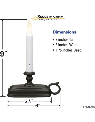 Vela LED de Ventana Xodus Innovations FPC1525A Inalámbrica