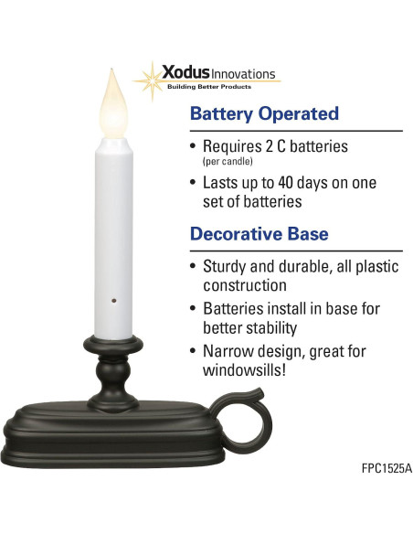 Vela LED de Ventana Xodus Innovations FPC1525A Inalámbrica