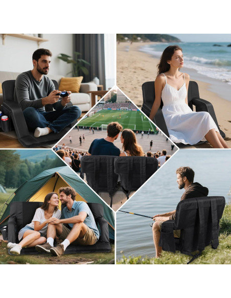 Asientos de Estadio JTSIOV 63.5 cm con Respaldo y Cojín - 2 Paquete