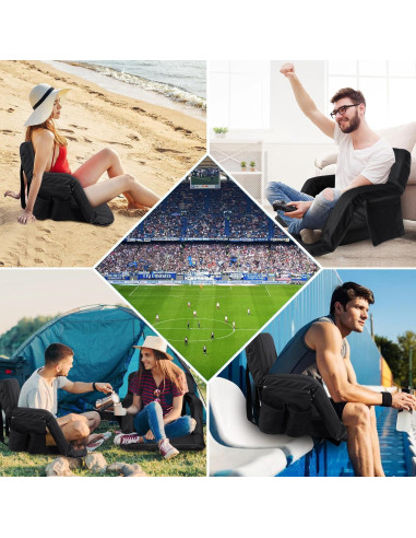 Asientos de Estadio JTSIOV 63.5 cm con Respaldo y Cojín - 2 Paquete