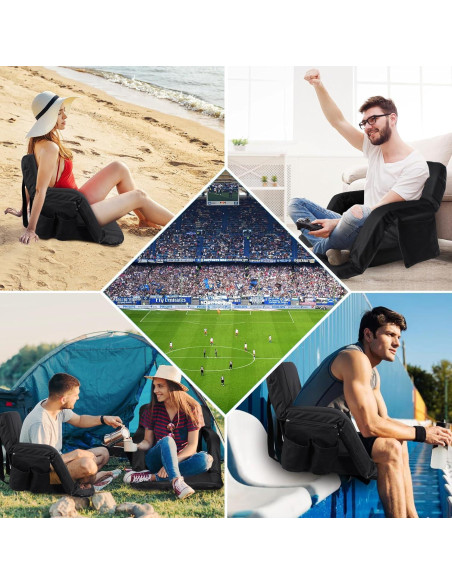 Asientos de Estadio JTSIOV 63.5 cm con Respaldo y Cojín - 2 Paquete