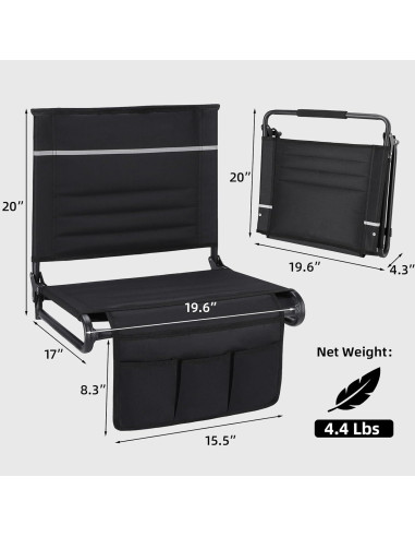 Asientos de Estadio Dodometrek con Respaldo y Cojín - 2 Pcs