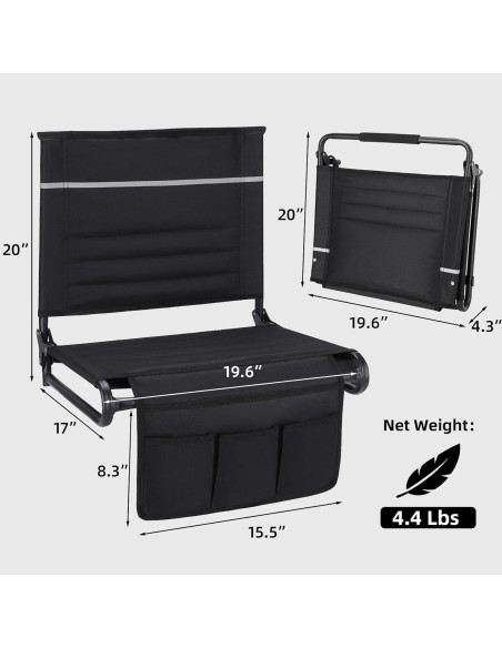 Asientos de Estadio Dodometrek con Respaldo y Cojín - 2 Pcs