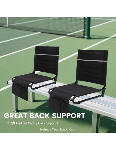 Asientos de Estadio Dodometrek con Respaldo y Cojín - 2 Pcs