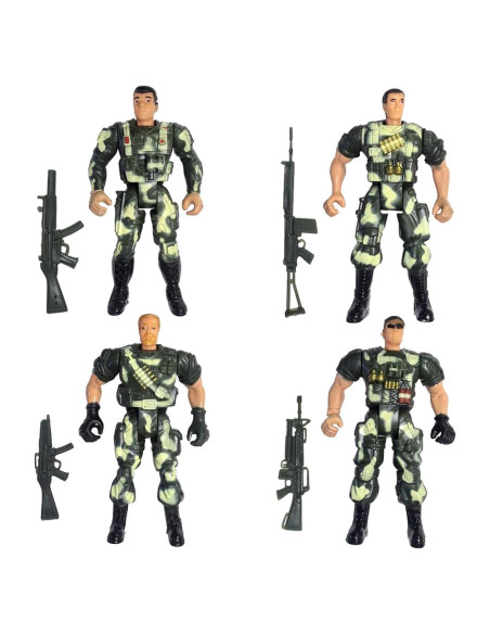 Soldados de Juguete Hunson 12.7 cm 4 Pcs Ejército SWAT Soldados de Juguete Hunson 12.7 cm 4 Pcs Ejército SWAT
