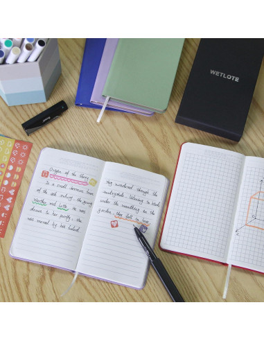 Cuadernos A6 de Tapa Blanda WETLOTE 2 Pack Negro Verde