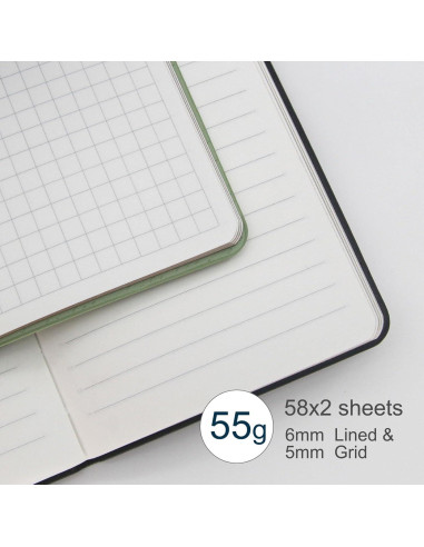 Cuadernos A6 de Tapa Blanda WETLOTE 2 Pack Negro Verde