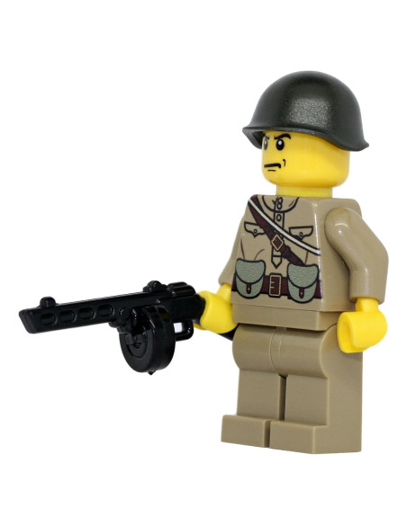 Minifigura Soldado Ruso Segunda Guerra Mundial PPSh - Modern Brick Warfare