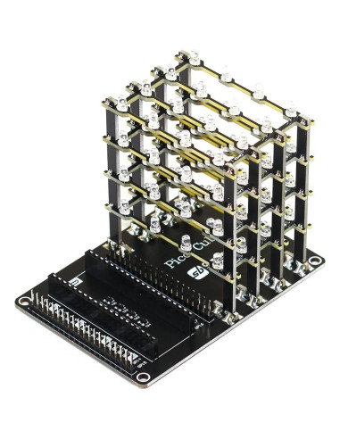 Cubo LED 4x4x4 HAT sb components para Raspberry Pi Pico Azul