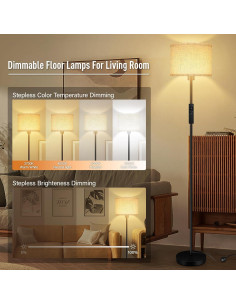 Lámpara de Pie LED Regulable Bricosmocon 10W 1200LM Beige 2