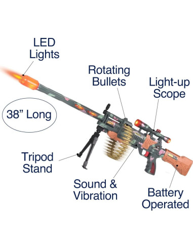 Rifle de francotirador eléctrico Liberty Imports 96.5 cm con luces y sonidos