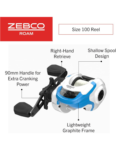 Combo de Caña de Pesca Zebco Roam 6.6' y Carrete Baitcast
