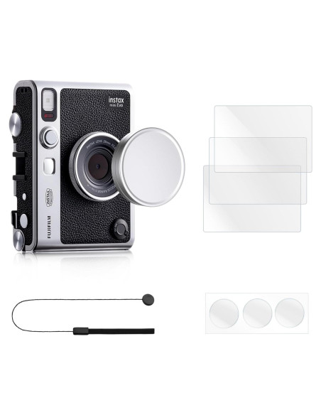 Accesorios Rieibi para Fujifilm Instax Mini EVO - Tapa de Lente y Protector LCD