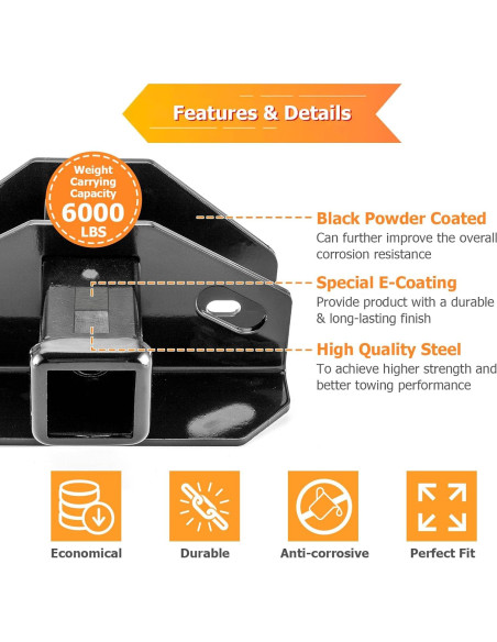 Enganche de Remolque Trasero WeiSen 2" Clase 3 para Dodge Ram